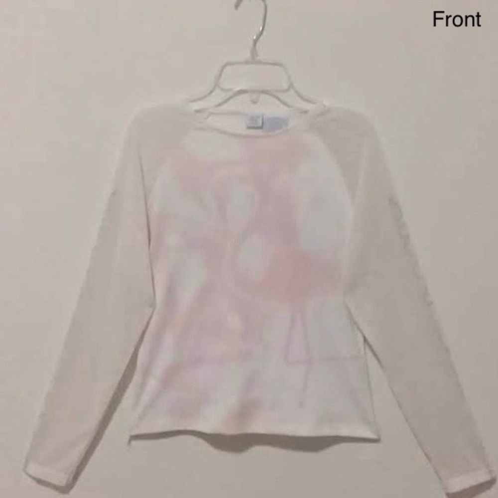 Y2k medium double sided pink and blue Mecca long sleeve graphic top
